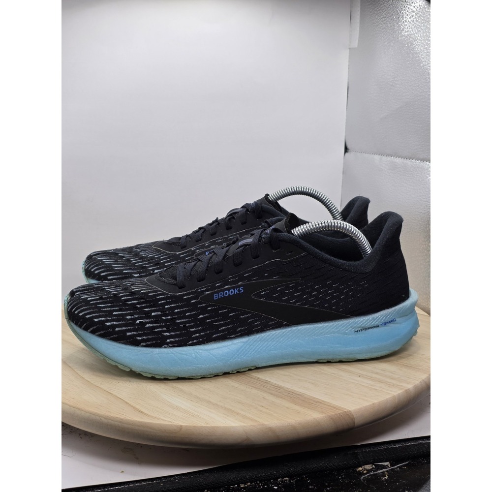 Women's 11- BROOKS Hyperion Tempo Black Blue Running Shoes Sneakers 1203281B082